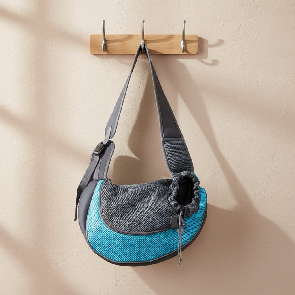 Sac à bandoulière avec filet respirant pour chat et petit chien