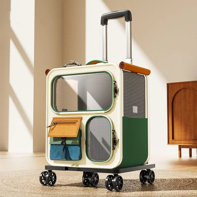 Sac de transport à roulettes pour grand chat et petit chien