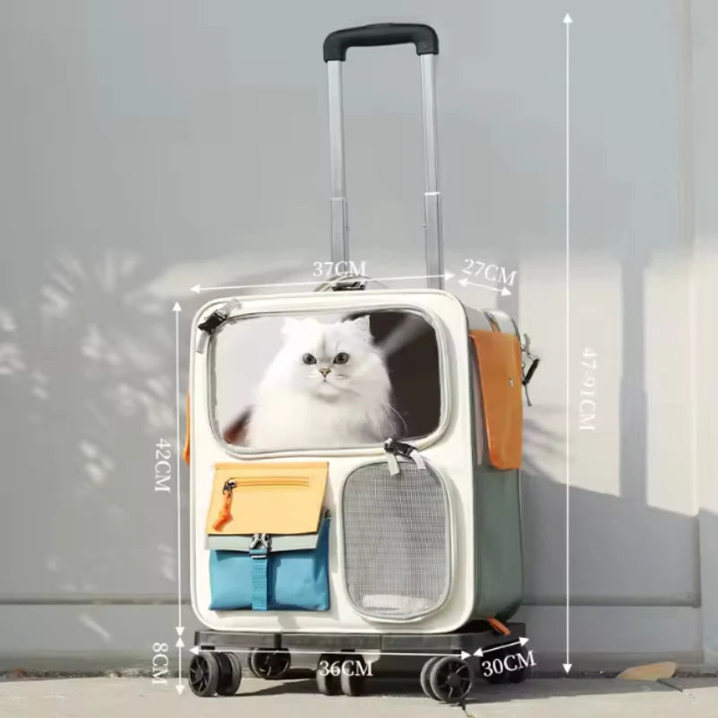 Sac de transport à roulettes pour grand chat et petit chien