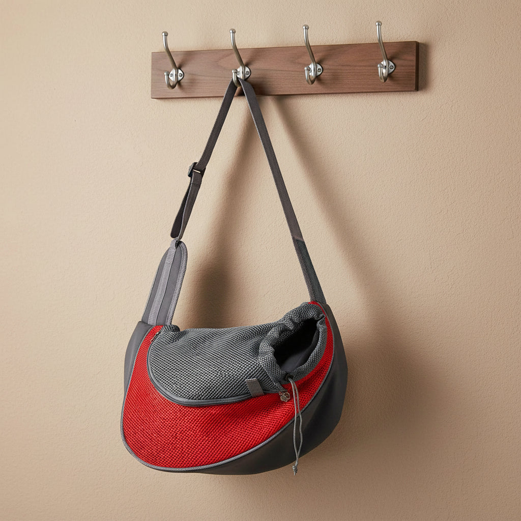 Sac à bandoulière avec filet respirant pour chat et petit chien