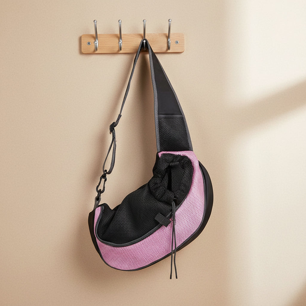Sac à bandoulière avec filet respirant pour chat et petit chien