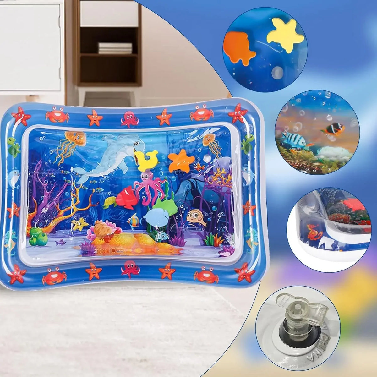 Sensorischer, aufblasbarer Wasserspielteppich