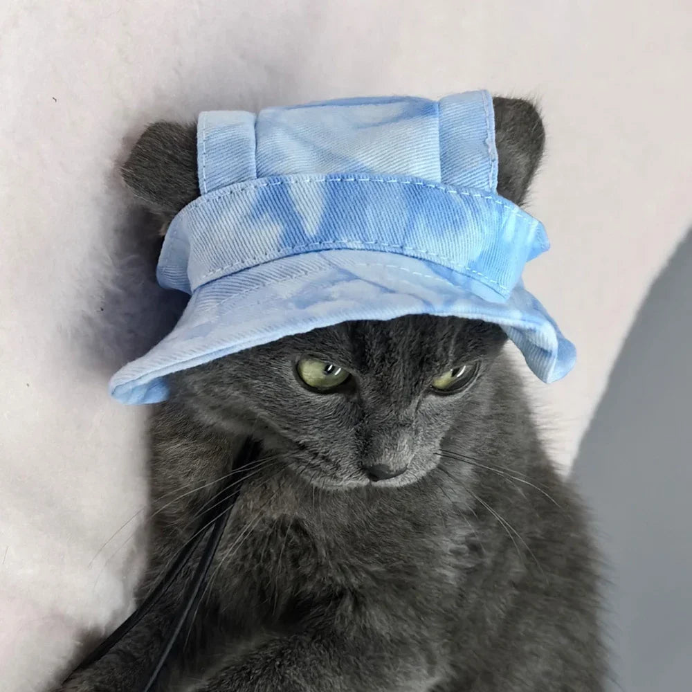 Chapeau d'été ajustable pour chien et chat avec visière