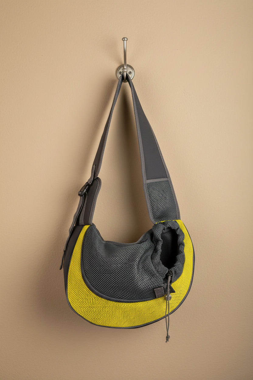 Sac à bandoulière avec filet respirant pour chat et petit chien