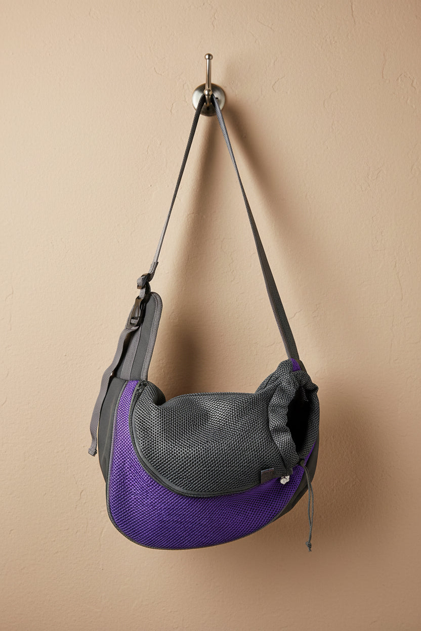 Sac à bandoulière avec filet respirant pour chat et petit chien