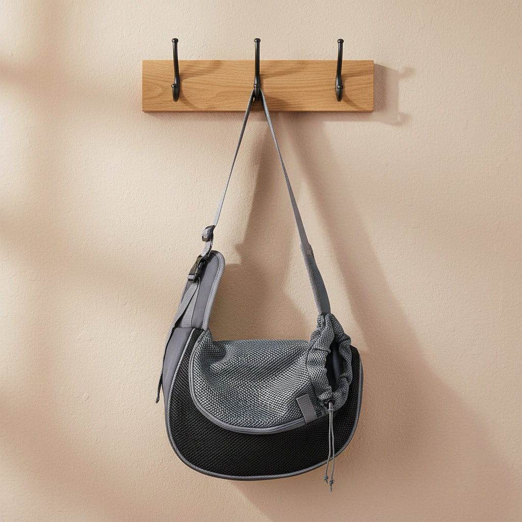 Sac à bandoulière avec filet respirant pour chat et petit chien