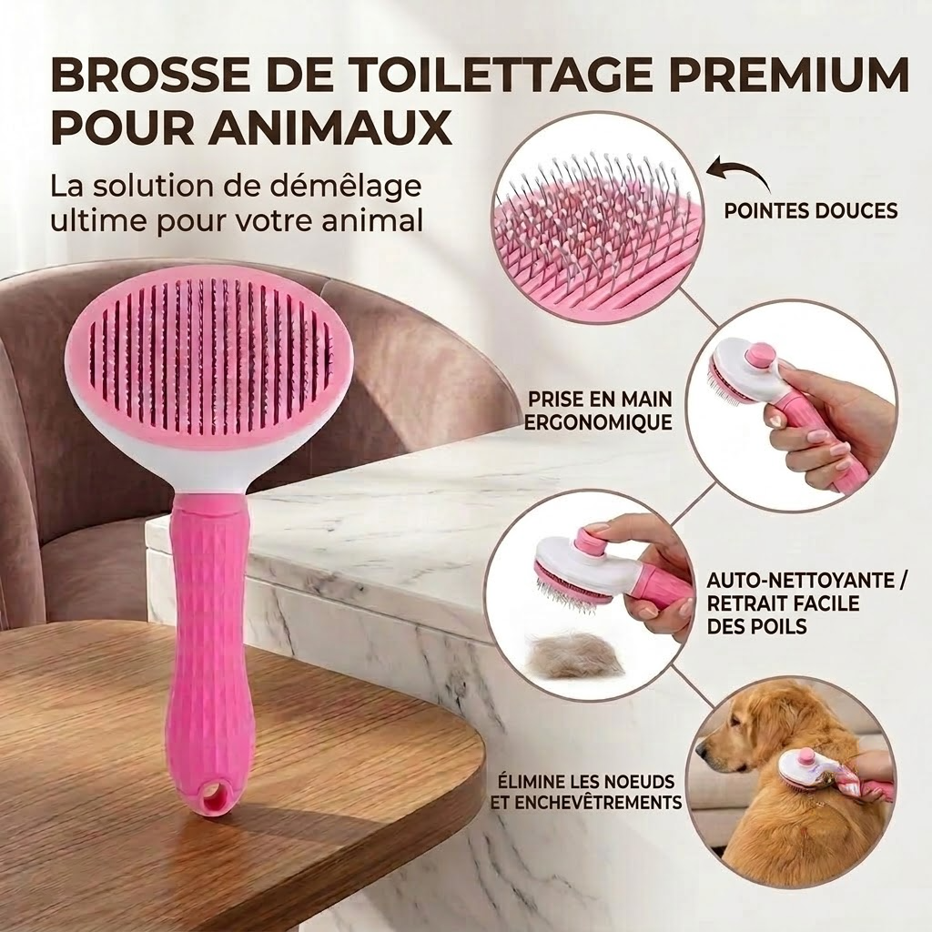 Brosse nettoyante pour poils