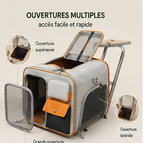 Trolley de transport à roulettes pour chien et chat