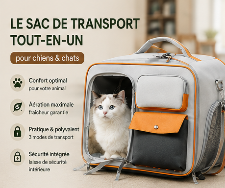 Trolley de transport à roulettes pour chien et chat