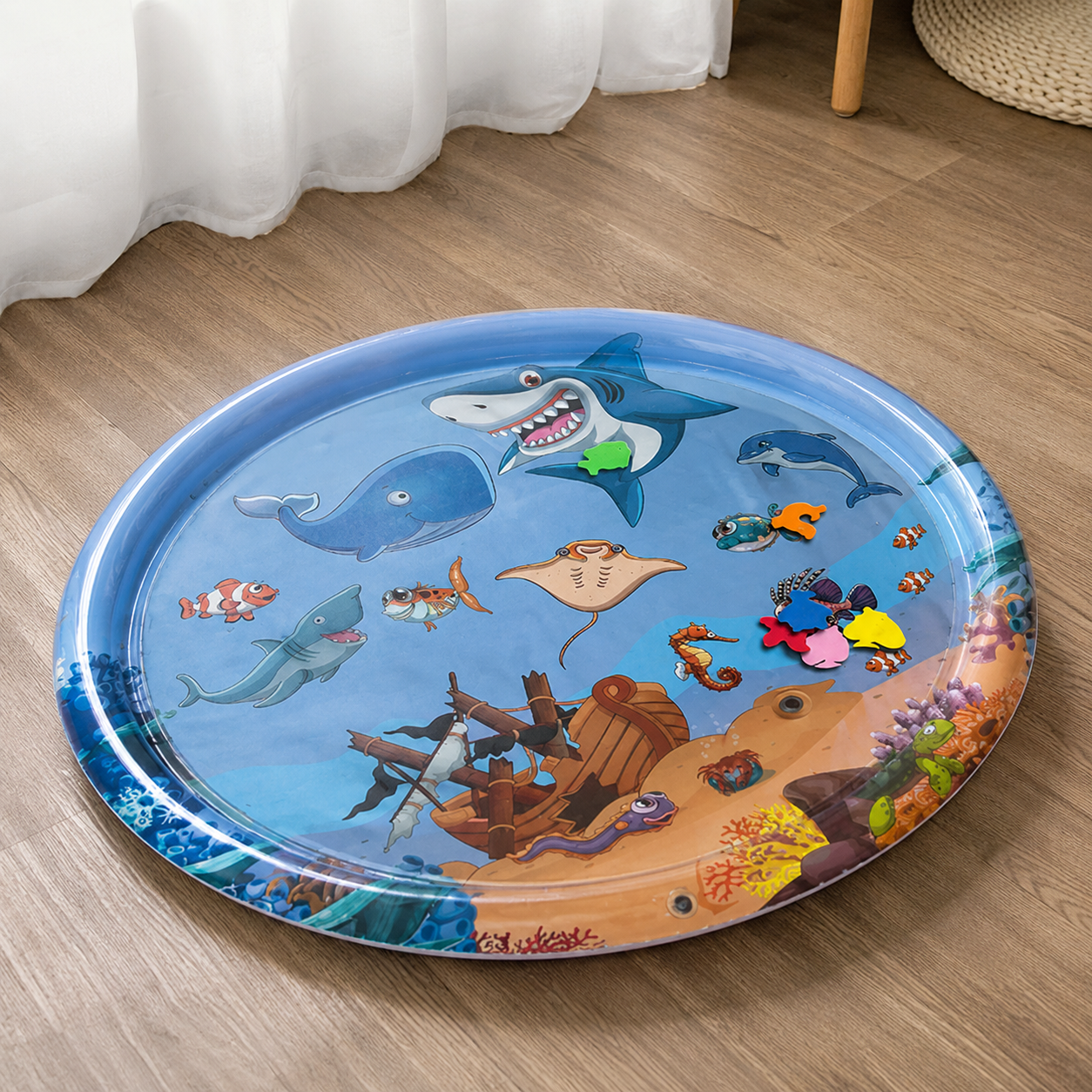 Sensorischer, aufblasbarer Wasserspielteppich