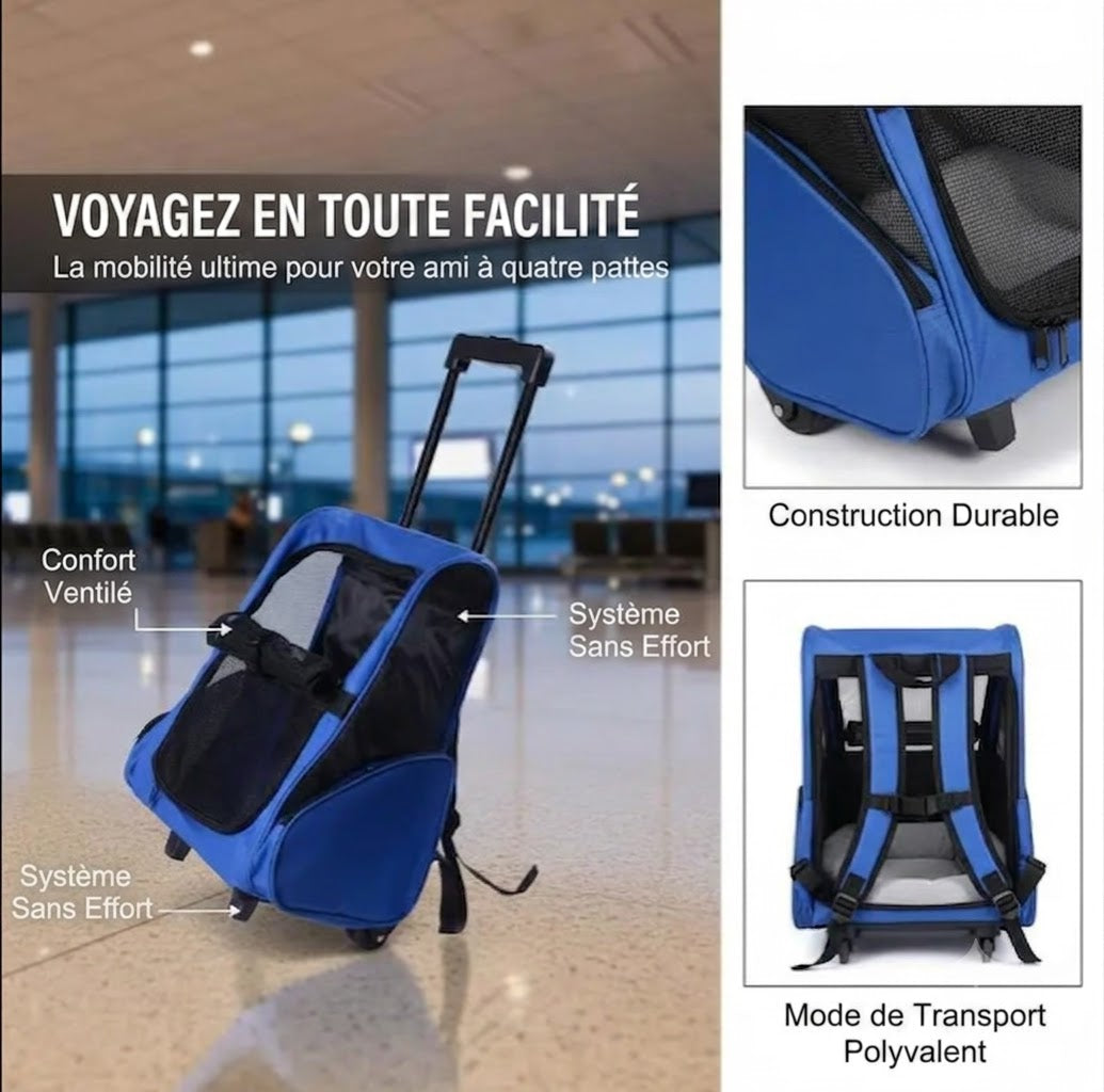 Sac de transport à roulettes avec poignée télescopique