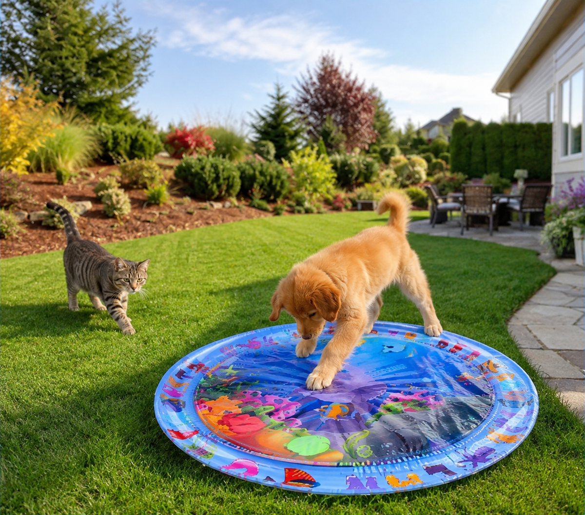 Remplissage du tapis d'eau sensoriel au robinet