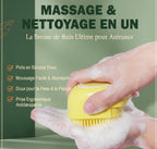 Brosse de bain et massage pour chien et chat avec distributeur de shampoing
