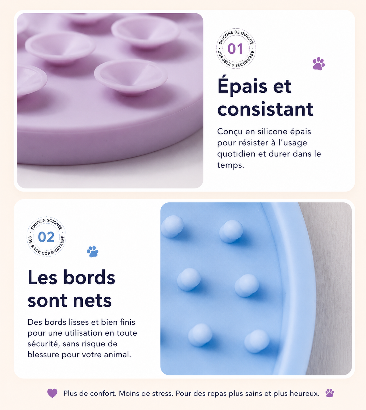 Tapis de léchage en fleur pour chien et chat