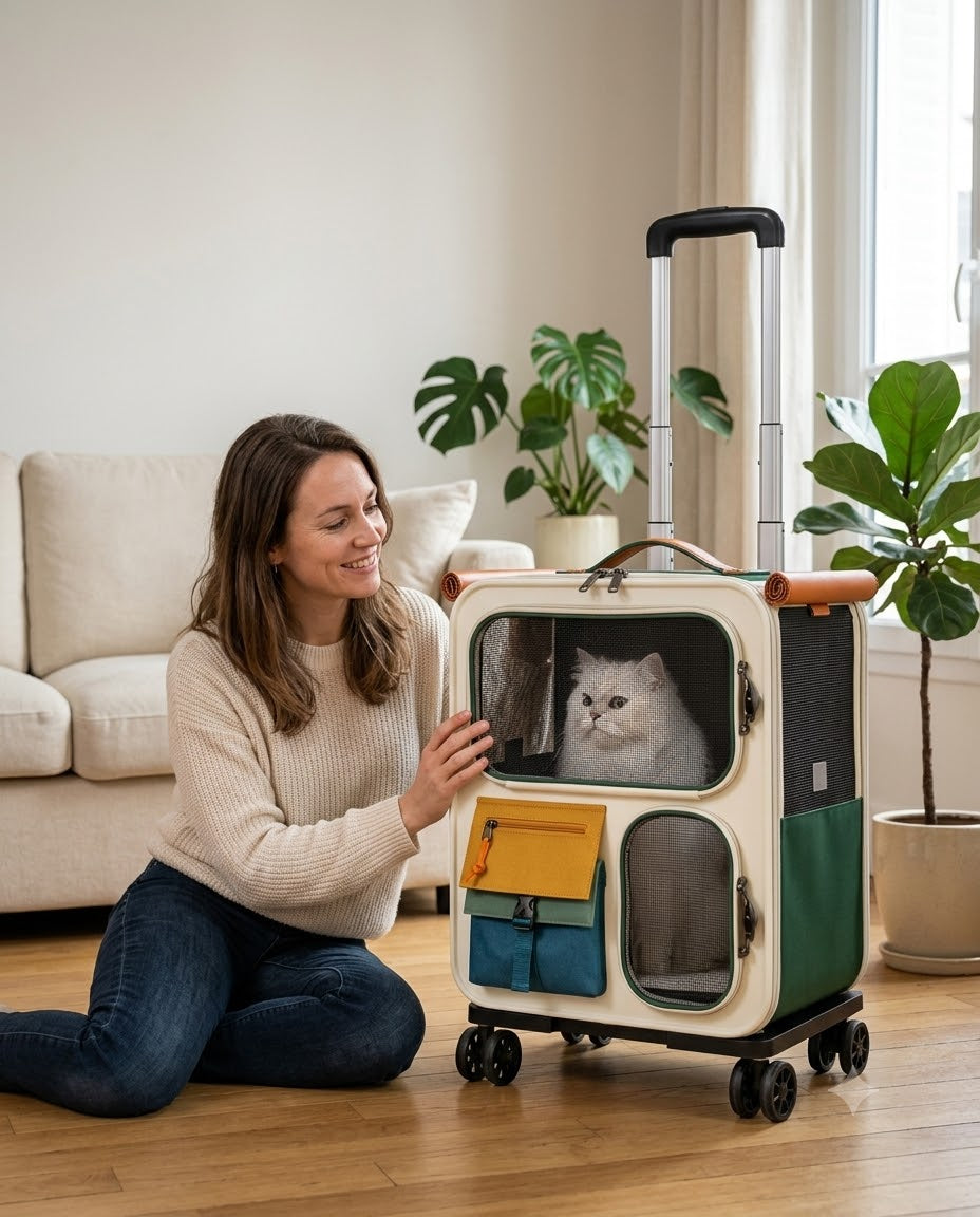 Transporttasche mit Rollen bis 10 kg für große Katzen