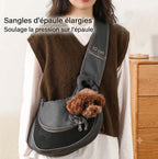 Sac à bandoulière avec filet respirant pour chat et petit chien