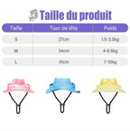 Coloris disponibles du chapeau d'été pour chien et chat