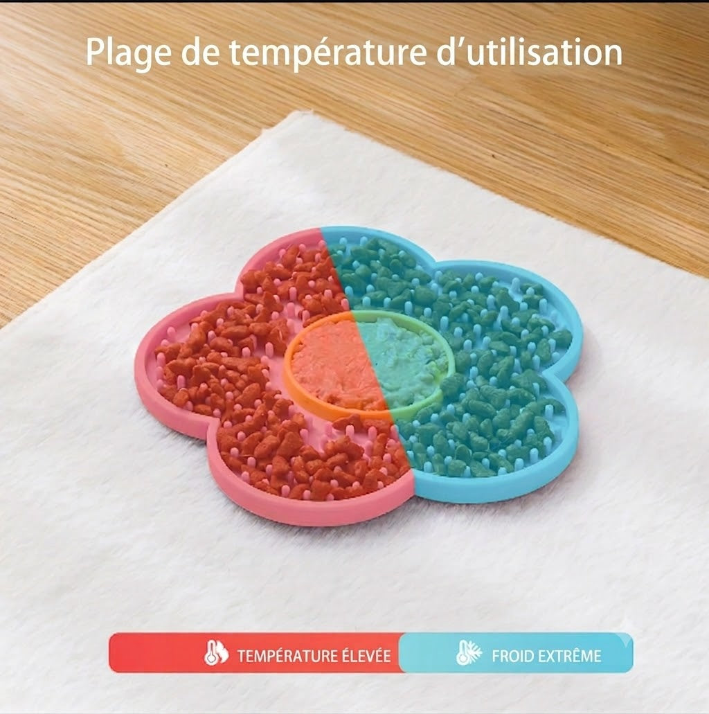 Tapis de léchage en fleur pour chien et chat