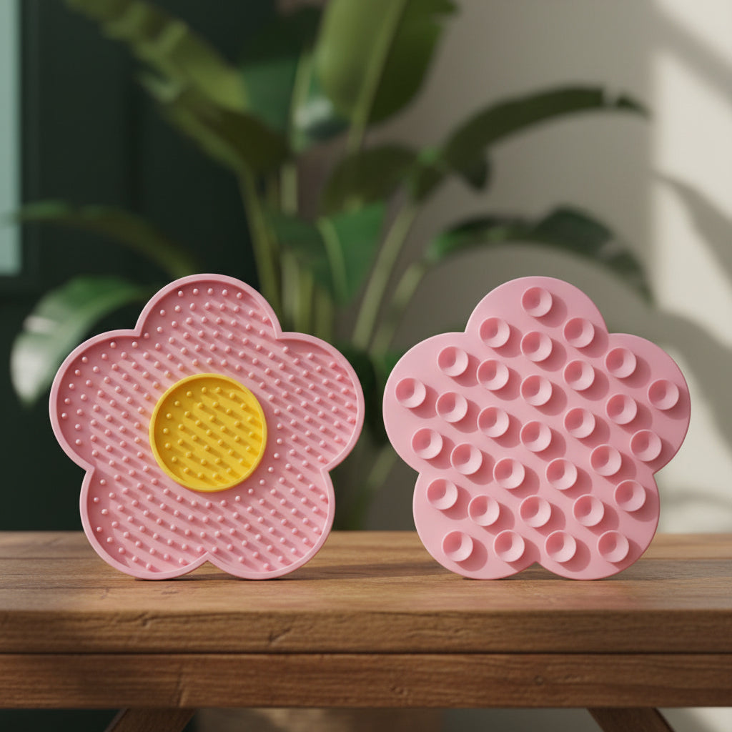 Tapis de léchage en fleur pour chien et chat