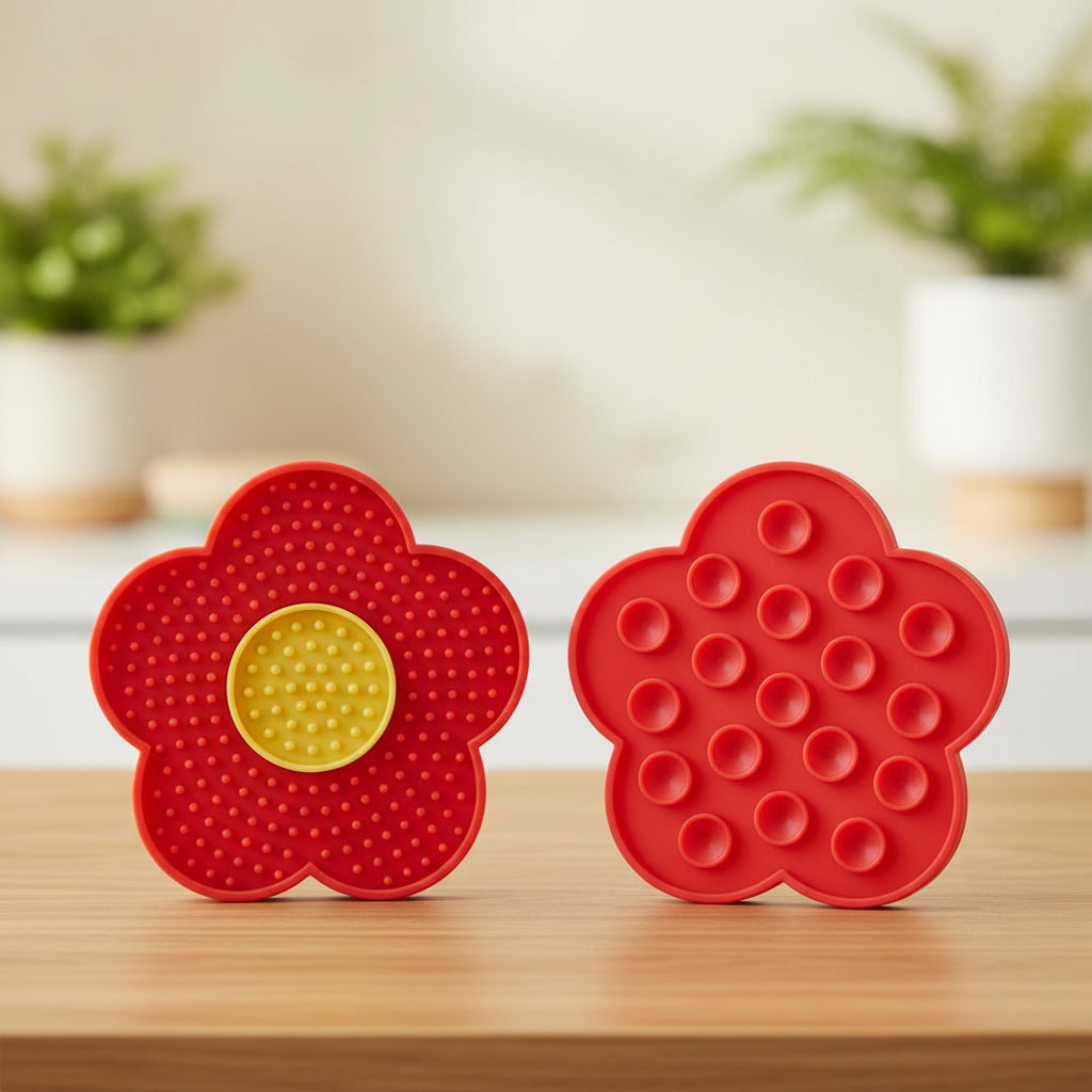 Tapis de léchage en fleur pour chien et chat